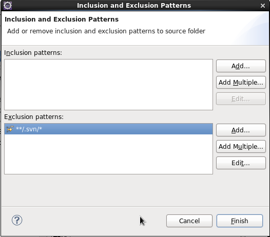 Eclipse IDE configuration to exclude .svn/ directories