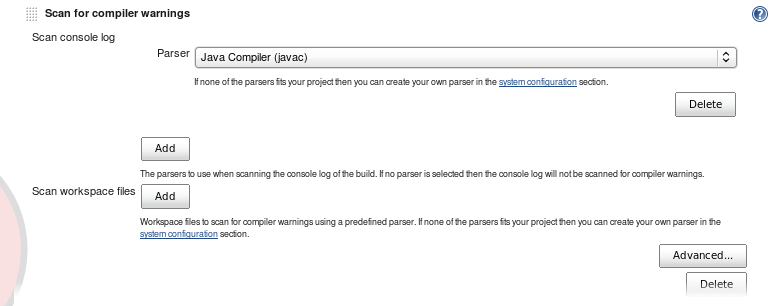 Jenkins Java Warnings configuration