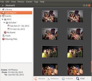 shotwell: Gnome image import, editing and photo managment tool