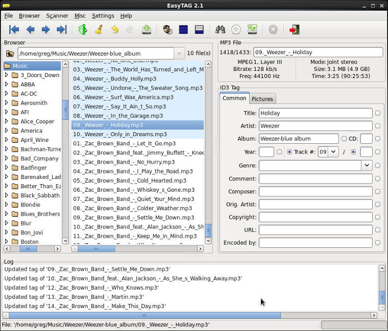 Linux MP3 tagger: EasyTag