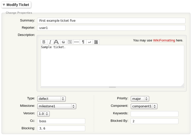 Trac MasterTicket plugin: assign ticket dependencies